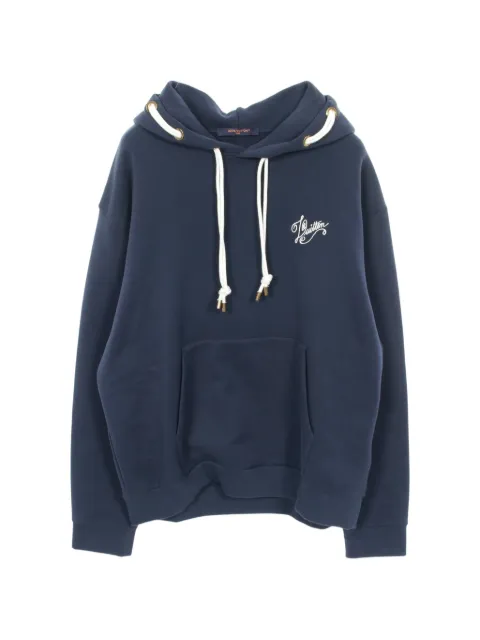 Louis Vuitton Pre-Owned logo-detail hoodie Blue 1050427