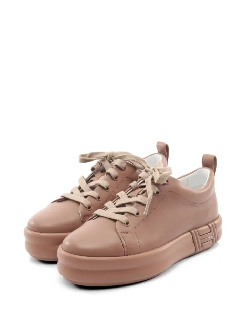 Hermès Pre-Owned 2010s Happy lace-up leather sneakers Pink 1052383