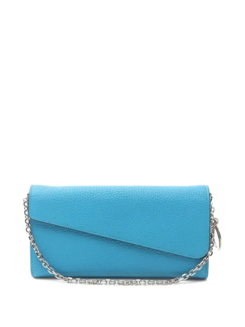 Christian Dior Pre-Owned 2010s Diorissimo Rencontre leather chain wallet Blue 1068401