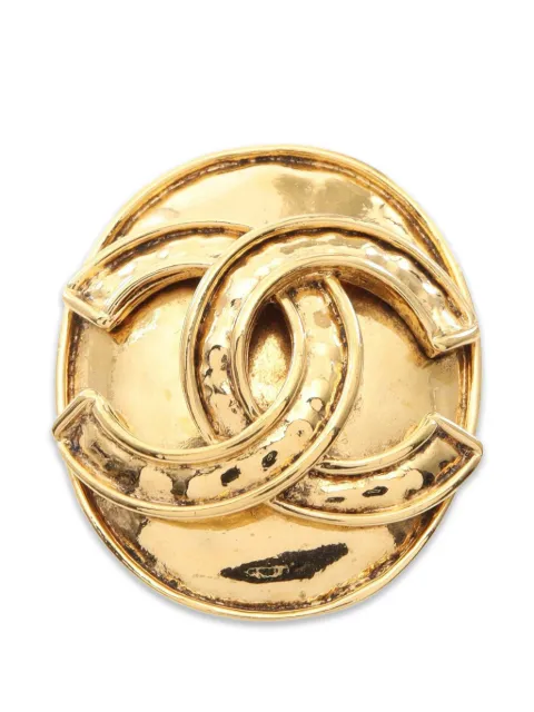 CHANEL Pre-Owned 1986-1988 Coco Mark brooch Gold 1056131