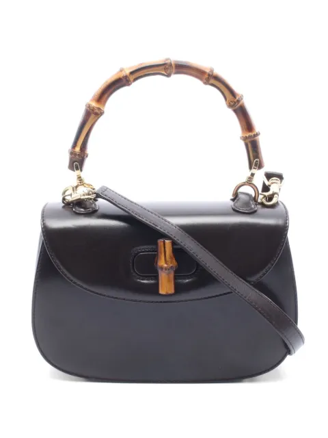 Gucci Pre-Owned 2000s Bamboo two-way leather handbag Black 1065771