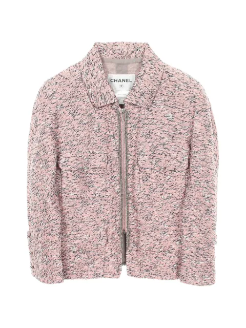 CHANEL Pre-Owned 1986-1988 Cocomark chain-trim jacket Pink 1061896