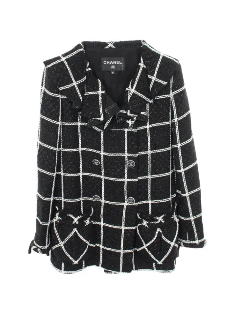 CHANEL Pre-Owned 1986-1988 double-breasted tweed blazer Black 1061913