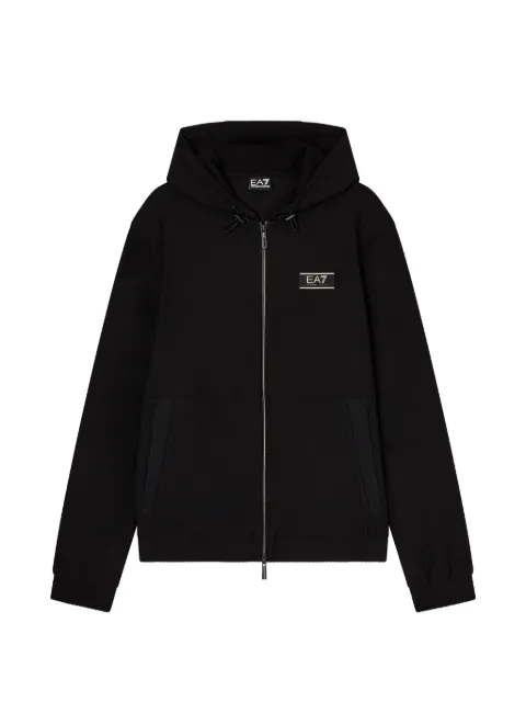 Ea7 Emporio Armani Premium Label zip-up hoodie Black 7M001339AF21099