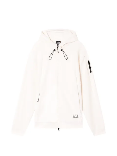 Ea7 Emporio Armani zip-up panelled hoodie White 7M001586AF12660U0004