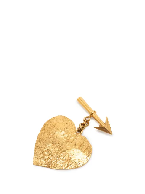 CHANEL Pre-Owned 1993 Gold Plated Cambon Paris Arrow Heart Swing Brooch costume brooch Gold 34M1VFBEAPWB5AHN