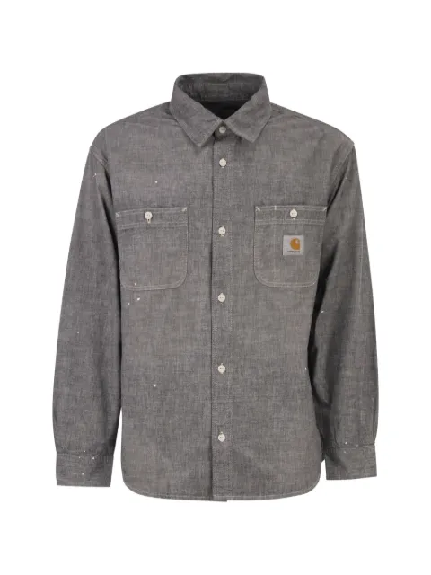 Carhartt WIP paint-splatter chambray-texture shirt Grey I036919890L