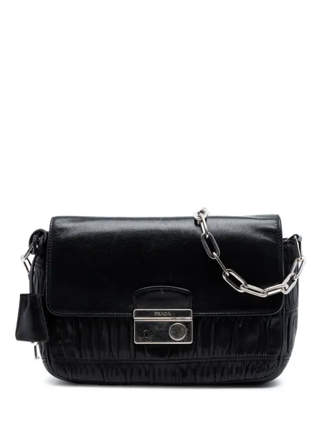 Prada Pre-Owned 2000-2013 Nappa Gaufre Sound Lock shoulder bag Black OQA3SO9J20863PRI