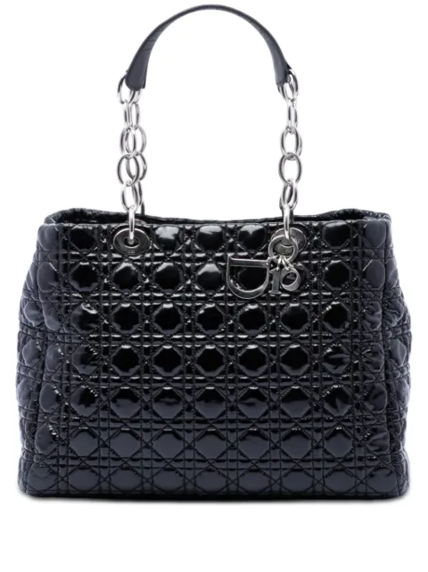Christian Dior Pre-Owned 2012 Large Patent Cannage Lady Dior Soft Shopping tote bag Black L2STA9PQM43MG39W