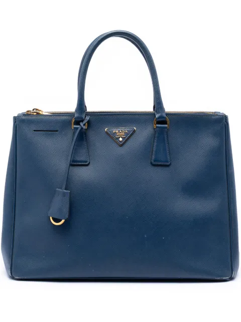 Prada Pre-Owned 2010-2026 Large Saffiano Lux Galleria Double Zip Tote satchel Blue HE5JGFG22R329GHS