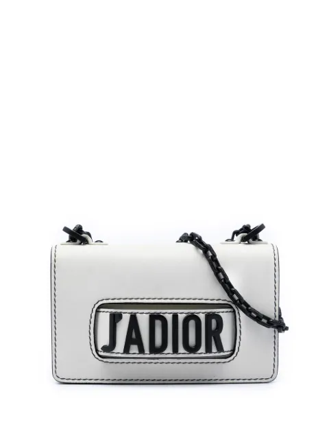 Christian Dior Pre-Owned 2018 Mini Calfskin JAdior Chain Flap crossbody bag White FWE719F1QYAGH6C8