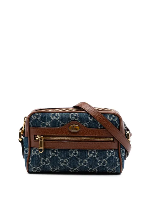 Gucci Pre-Owned 2016-2026 Mini GG Denim Ophidia crossbody bag Blue F45YAYA00RMZD8WC