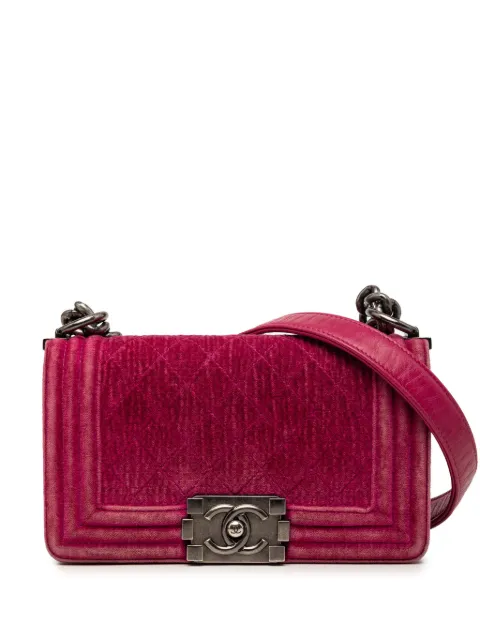 CHANEL Pre-Owned 2012-2013 Small Quilted Velvet Boy Flap crossbody bag Pink KUEYM3TT76197VF5