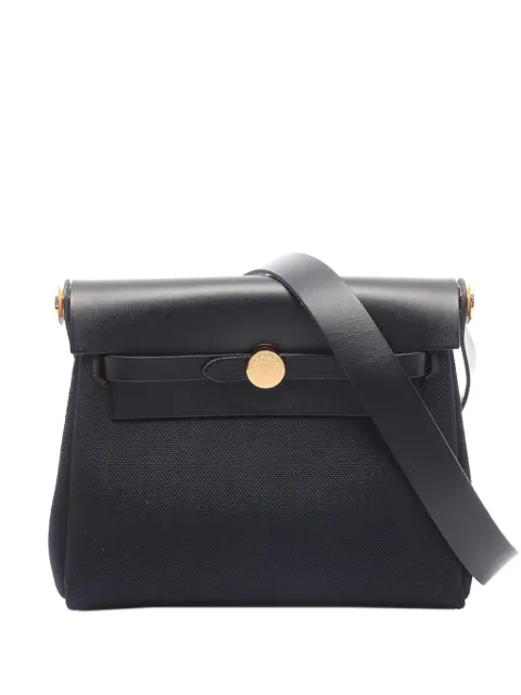 Hermès Pre-Owned 2025 Military Toile and Vache Hunter Herbag Zip 20 crossbody bag Black NHLQ18YHWFXE08MH