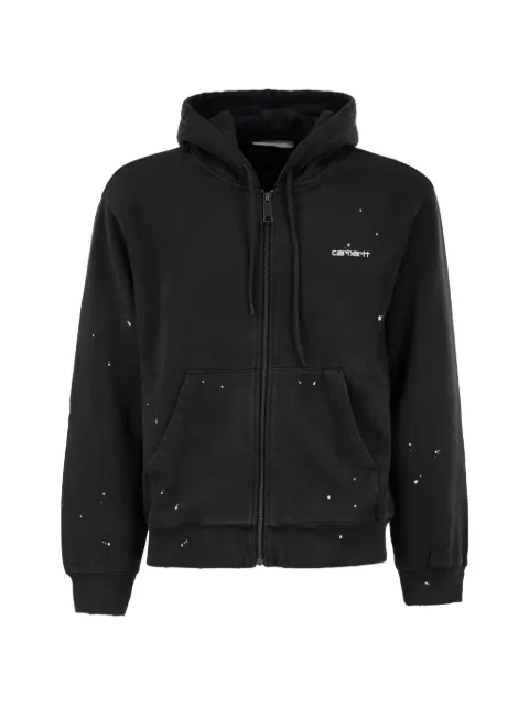 Carhartt WIP paint-effect zip-up hoodie Black I036913