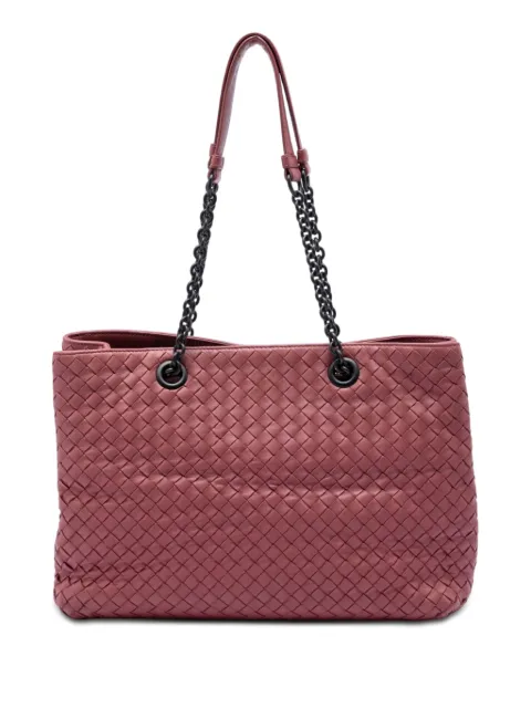 Bottega Veneta Pre-Owned 2012-2026 Medium Nappa Intrecciato Double Chain tote bag Pink L97JSSME4DDQ31SE