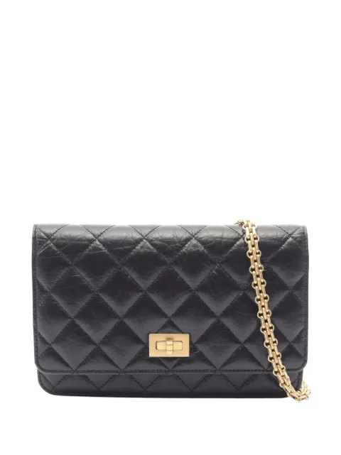 CHANEL Pre-Owned 2019 Quilted Aged Calfskin Reissue 2.55 Wallet on Chain crossbody bag Black 954XOEGC2E9U7PJR