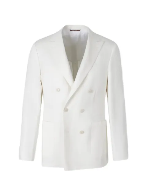 Canali double-breasted peak-lapel blazer White 23474HSAX03156