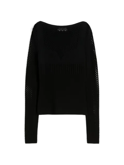Sportmax fine-knit open-work sweater Black 2612361052