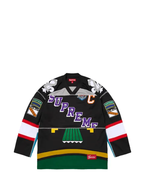 Supreme paneled long-sleeve hockey jersey Black SU27641