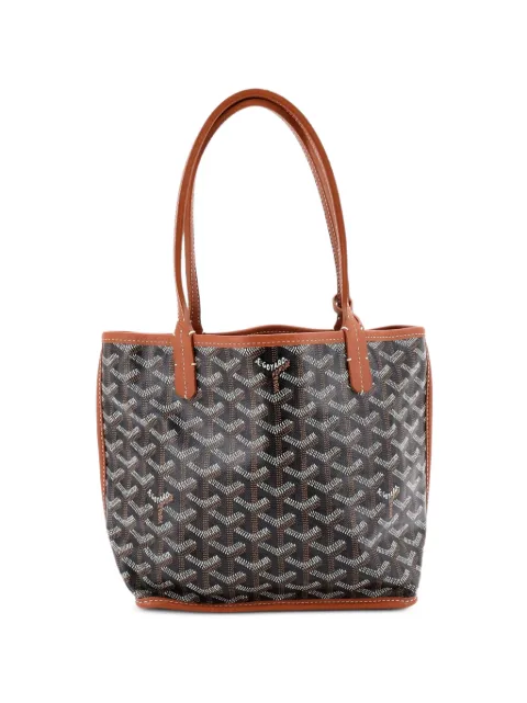 Goyard Pre-Owned Anjou Reversible Tote Coated Canvas Mini satchel Brown IOQGA7JV149HNTPZ