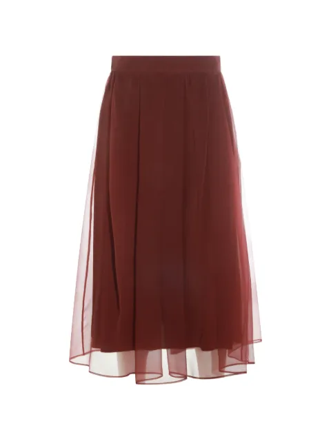 Brunello Cucinelli sheer pleated skirt Red MP940G4096C9813