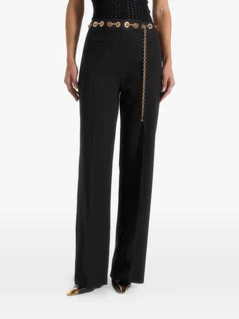 Manière De Voir Perrine - hardware detail belted trousers - white Black WMN4605