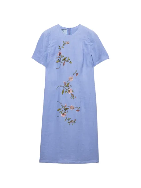 Prada embroidered linen dress Blue P3S33RSOOO198Z