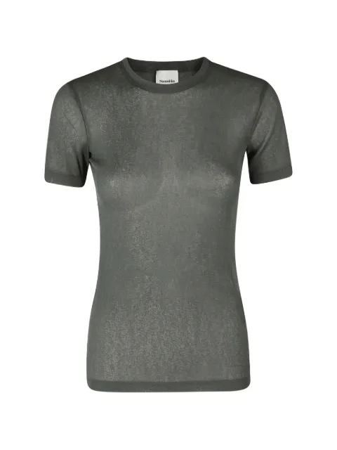 Nanushka Darcy semi-sheer crew-neck T-shirt Green NW26SSTP22468