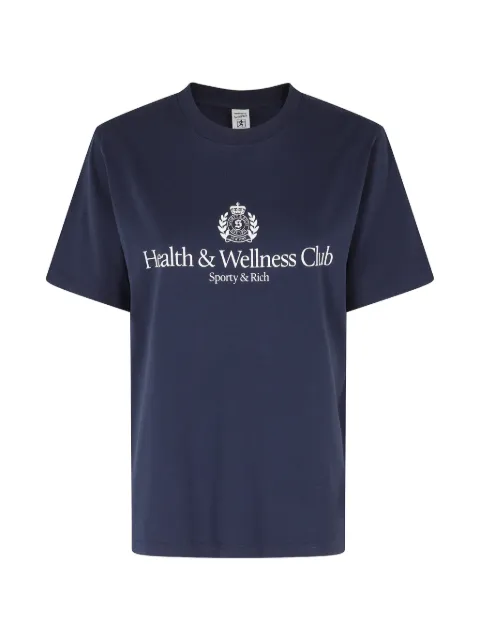 Sporty & Rich logo-print T-shirt Blue TO119710241BL106098