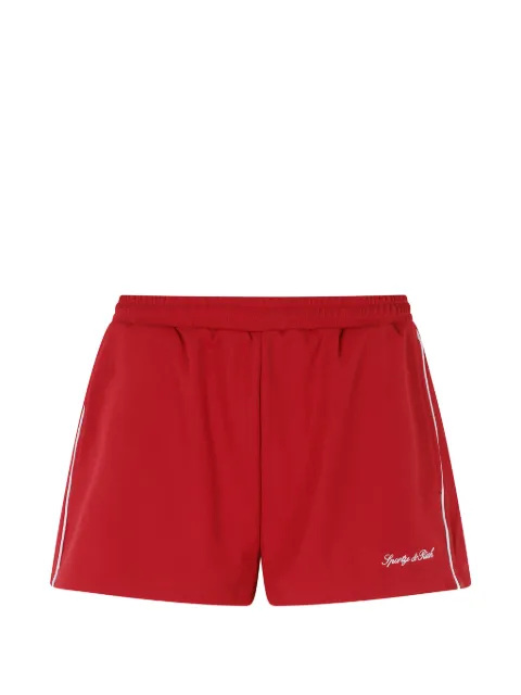Sporty & Rich logo-embroidered side-stripe shorts Red SH061710326RE33098