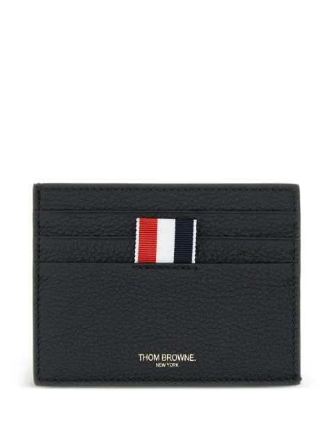 Thom Browne pebble-grain striped-tab card holder Black MAW031AL0105001