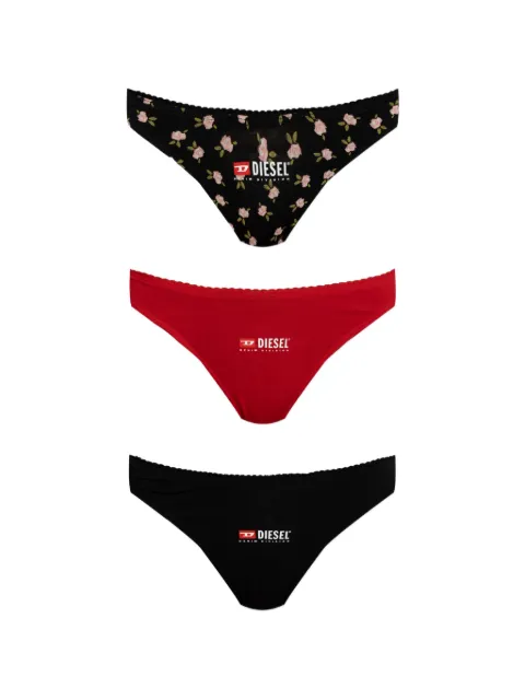 Diesel Punchy-D-Core logo-print cotton thongs (pack of three) Black A175150TJBR