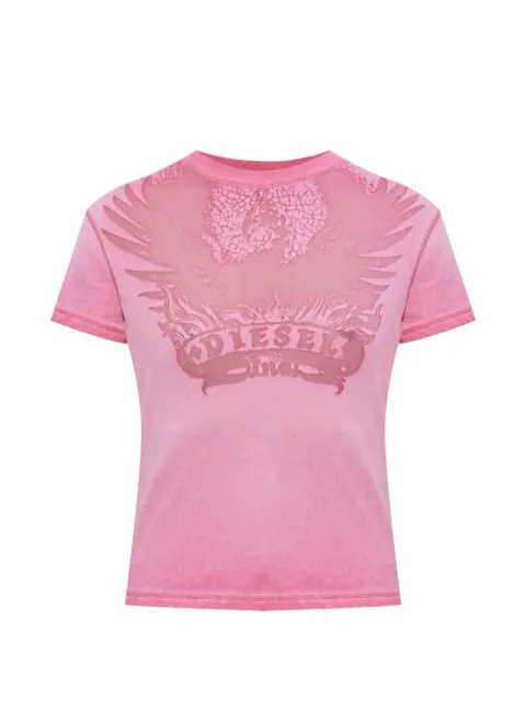 Diesel graphic-print distressed T-shirt Pink A232340DLBW