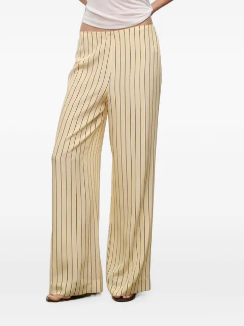 STAUD Stroll stripe-print silk trousers Yellow R26P4141PL