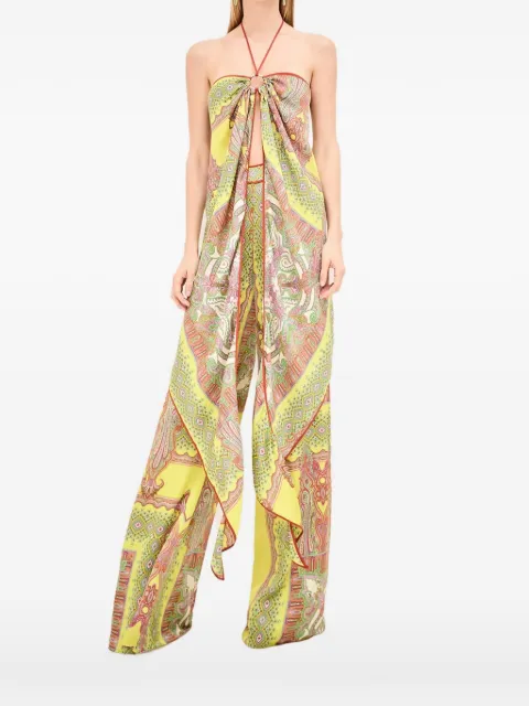 Alexis paisley-print halterneck top Green A12601071024