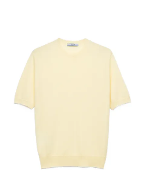 Prada short-sleeved cashmere T-shirt Yellow P24E3GSOOO1958