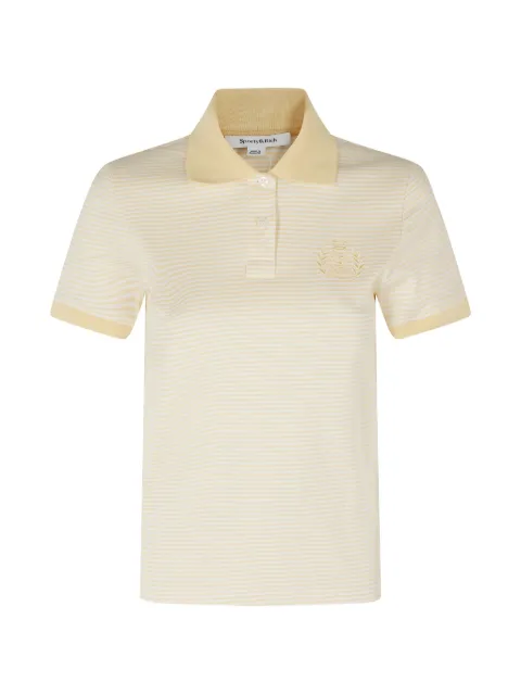 Sporty & Rich striped embroidered polo shirt Yellow TO10476243YE34098