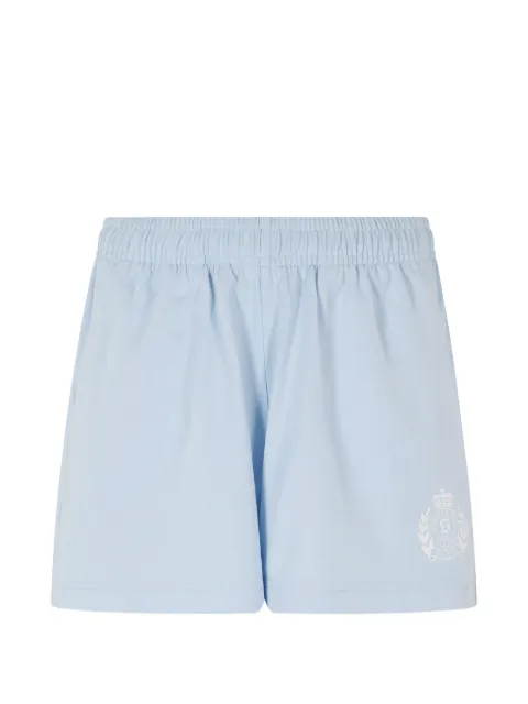 Sporty & Rich logo-print elasticated-waist shorts Blue SH037710243BL90098