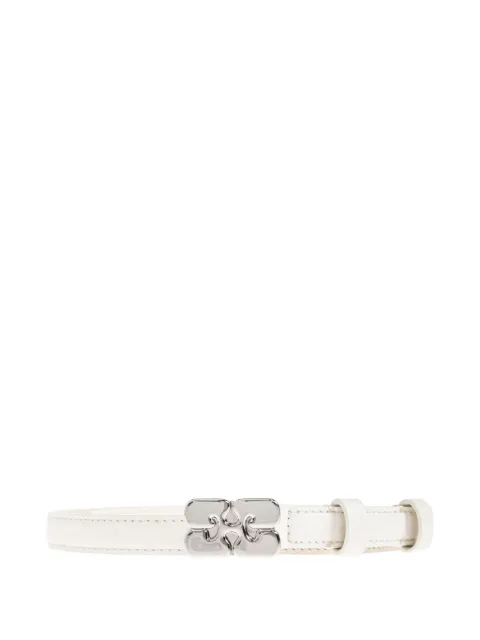 GANNI Kat ostrich-effect belt White B304000212925