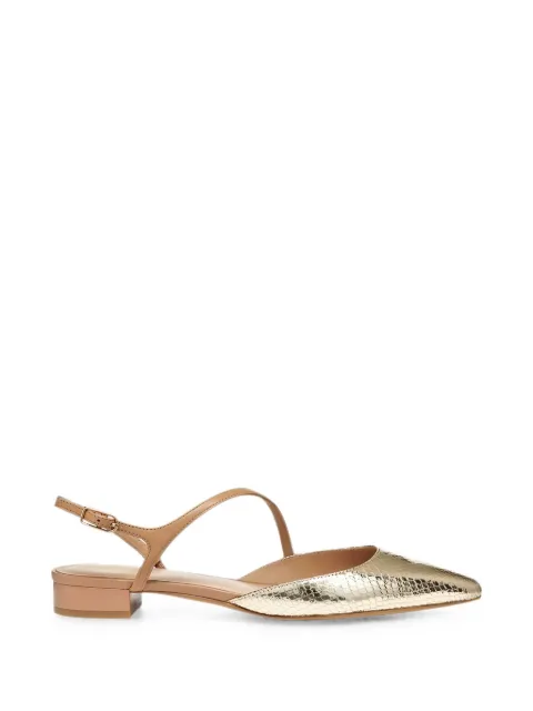 Geox Giselda snakeskin-effect slingback shoes Gold D65YUB0KYTUC2235
