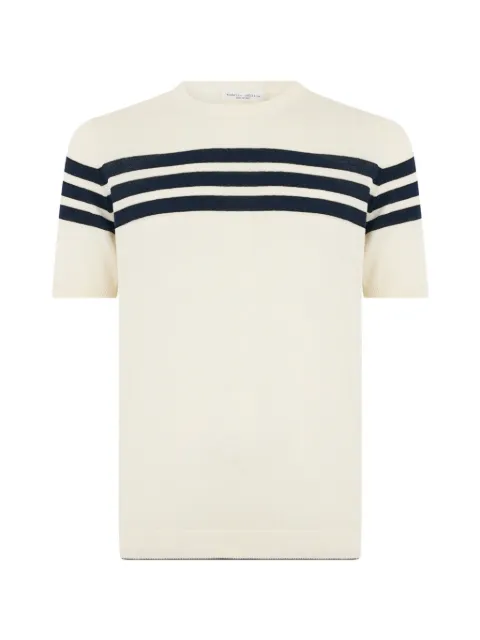Roberto Collina stripe-print short-sleeve sweater Neutrals 261MYA43021