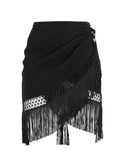 Les Filles d'Eva fringe-detail wrap skirt Black 09R60W9010AC00
