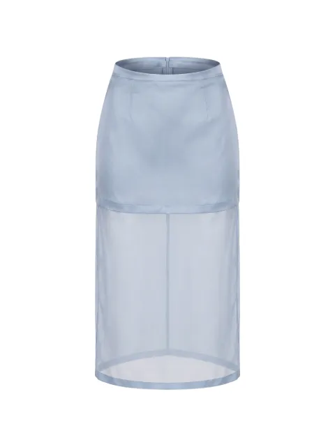 SUPER BLOND silk pencil midi skirt Blue SKIRTTTEX22A