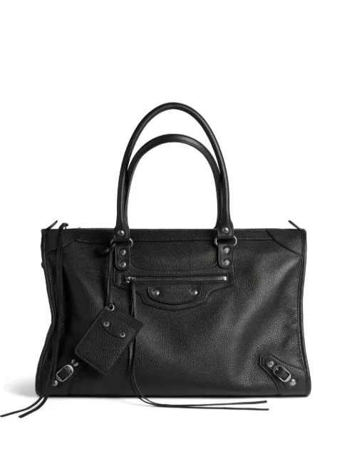Balenciaga large Le City Business grained-leather holdall bag Black 8660452ACFO