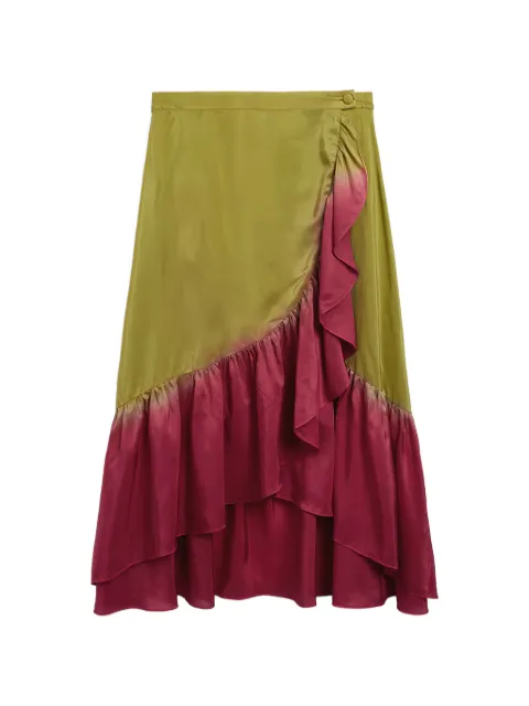 MOMONÌ Isleta tie-dyed ruffled maxi skirt Green 261MMOSK00426110MO