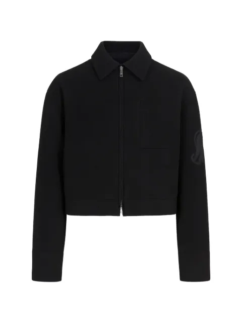 Jil Sander logo-embroidered cropped jacket Black J40BN0168J40020