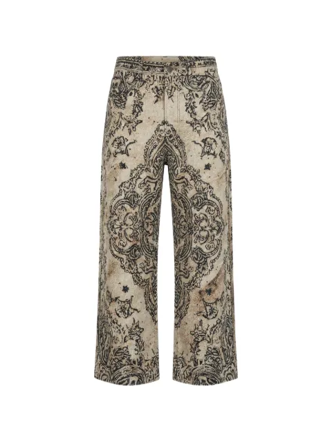 R13 paisley-print distressed-finish trousers Neutrals R13WR611R837B