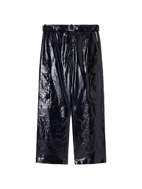 Jil Sander belted crinkled-effect cargo pants Blue J22KA0280J60082