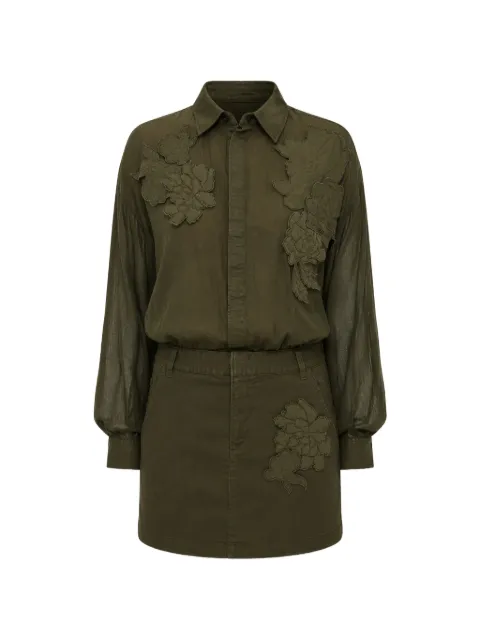 DSQUARED2 Blossom-patch shirt dress Green S72CV0515DTN003